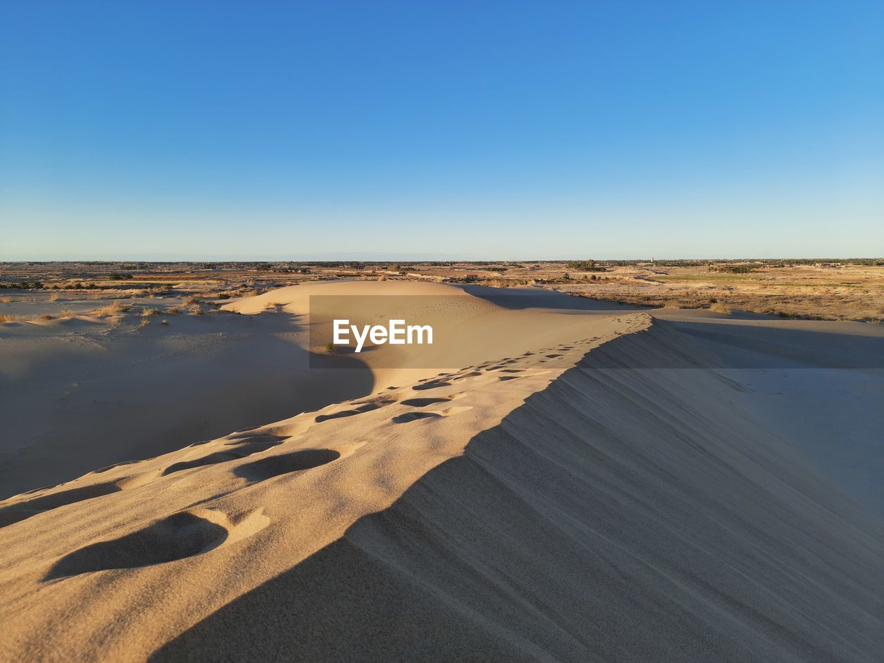 Footprint of human in sand dunes