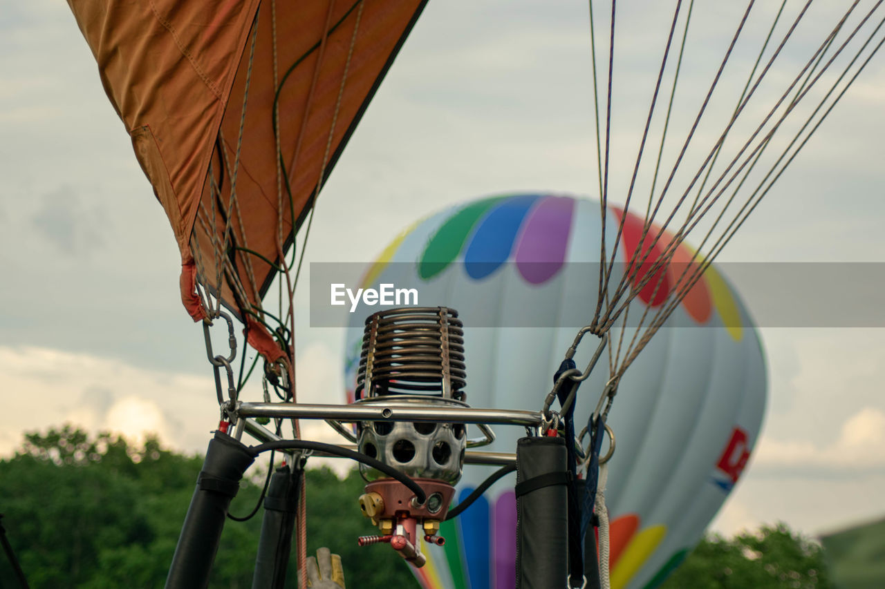 Close-up of hot air balloon against sky