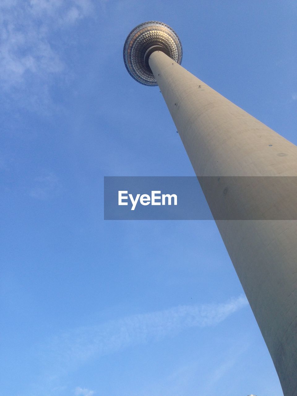 Low angle view of fernsehturm against sky