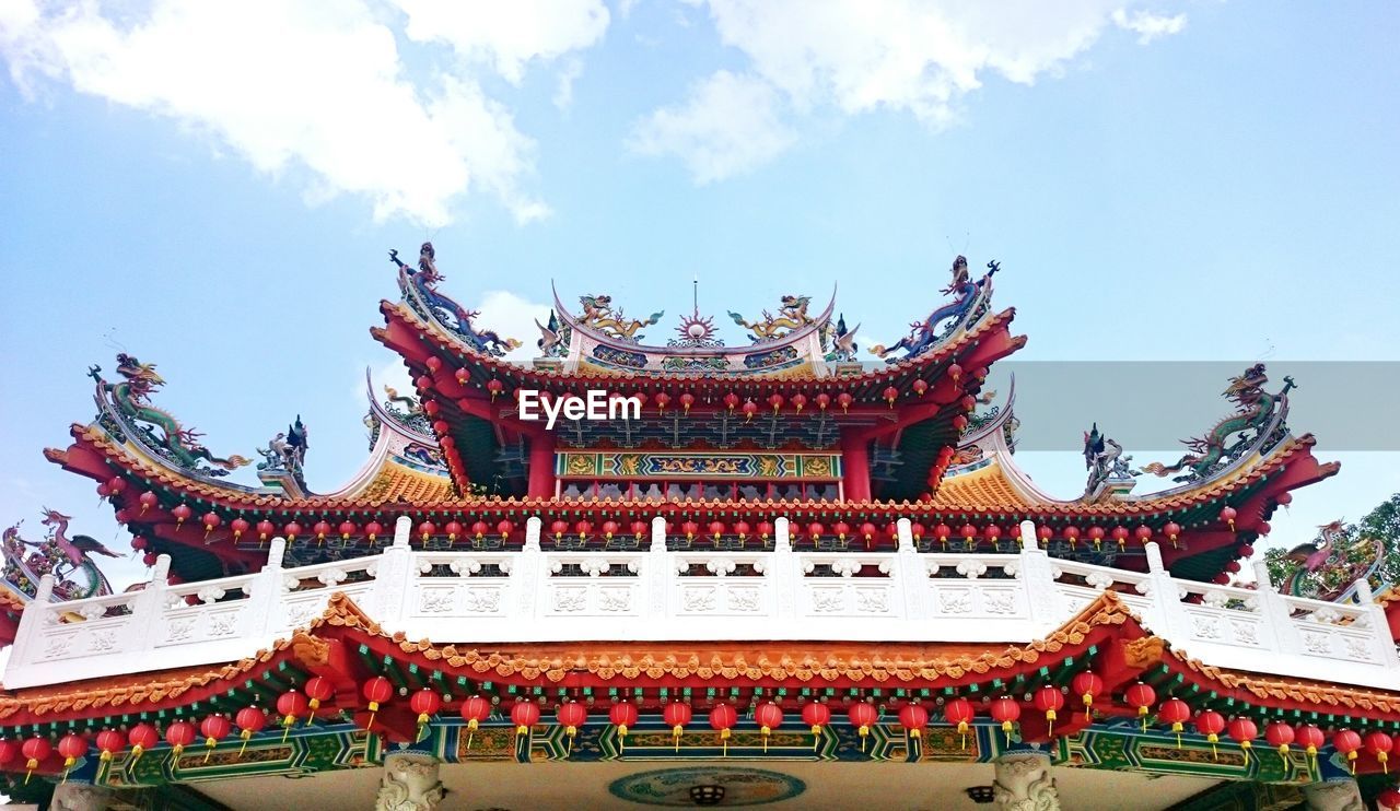 Low angle view of buddhist temple against the sky