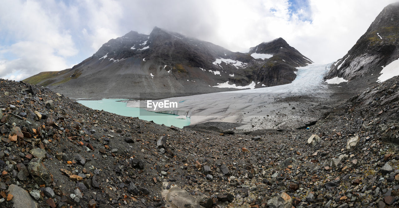 Panorama of a dying glacier.