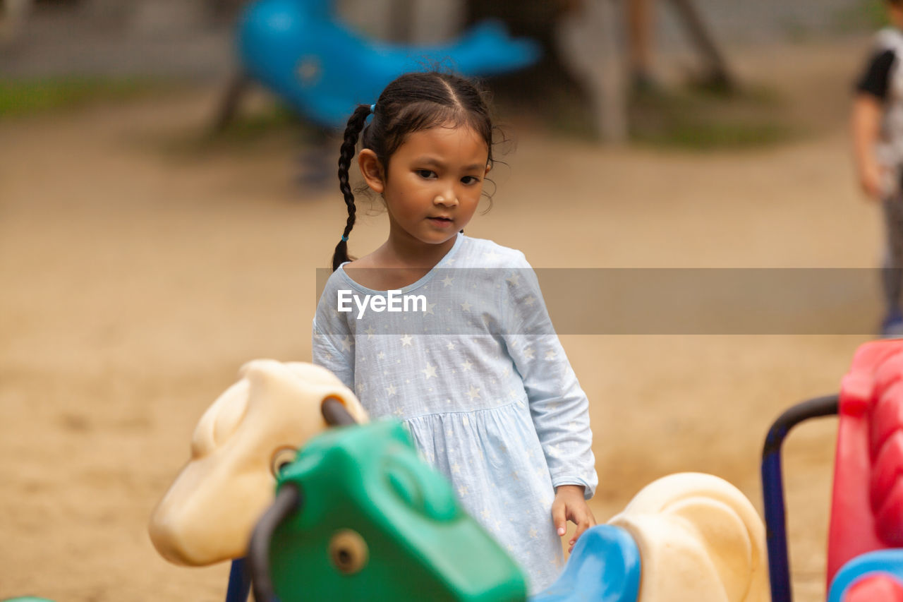 Girl playing at playground