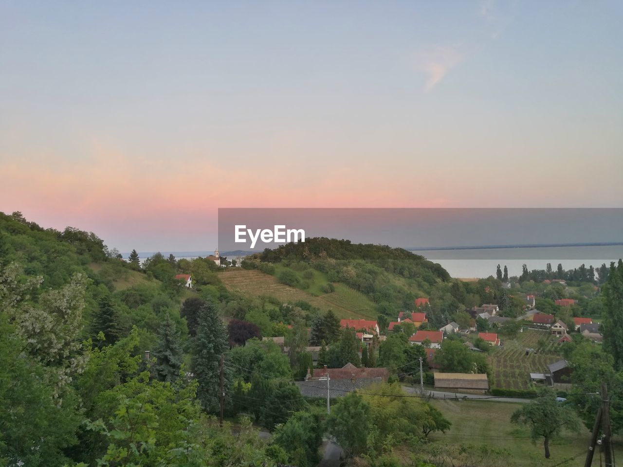 SCENIC VIEW OF SEA AND TREES AGAINST SKY