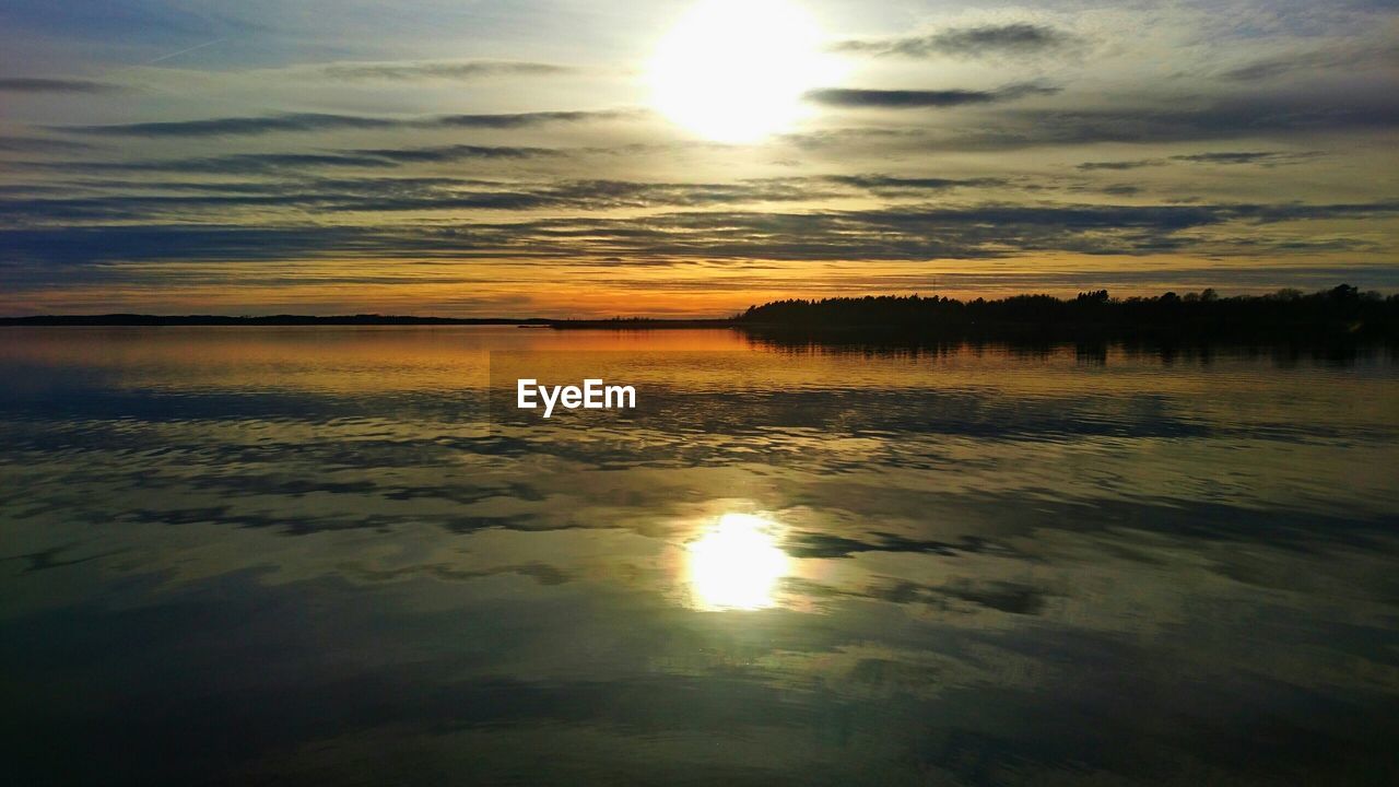 Sunset over lake