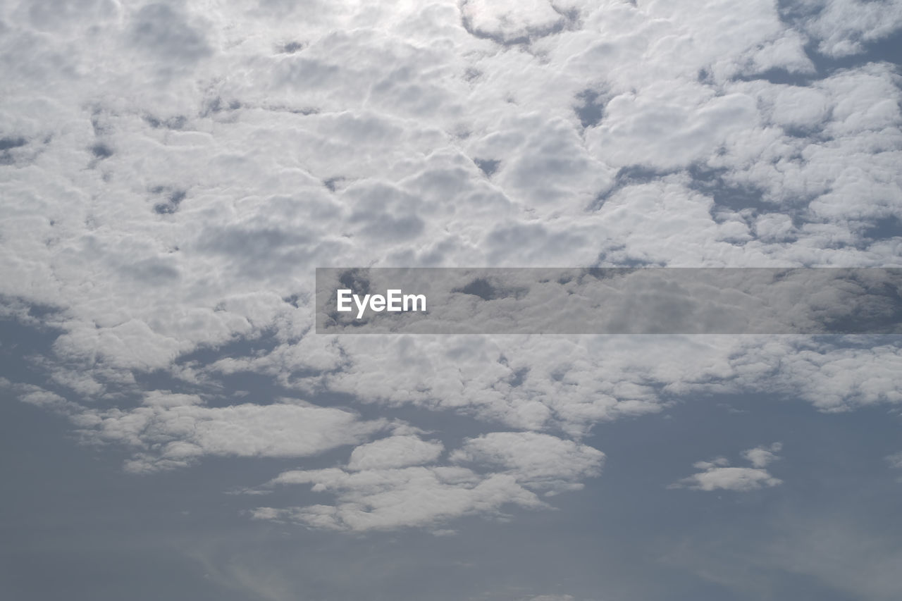 LOW ANGLE VIEW OF WHITE CLOUDS IN SKY