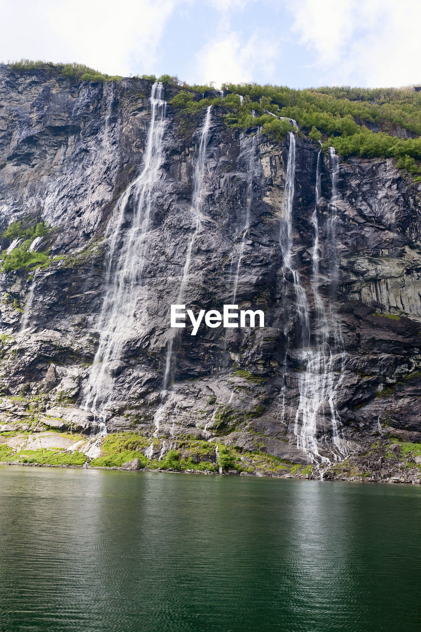 The seven sisters waterfall in geiranger, norway