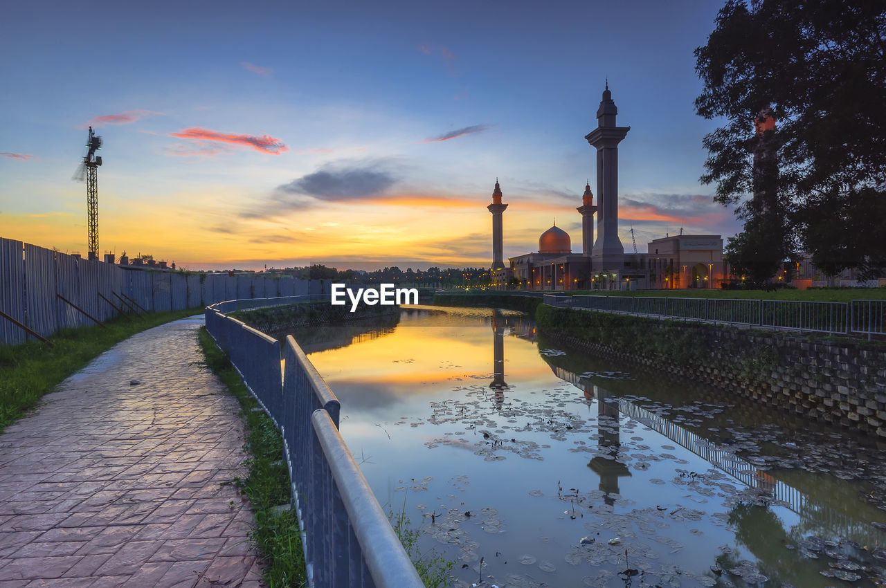 View of river at sunset