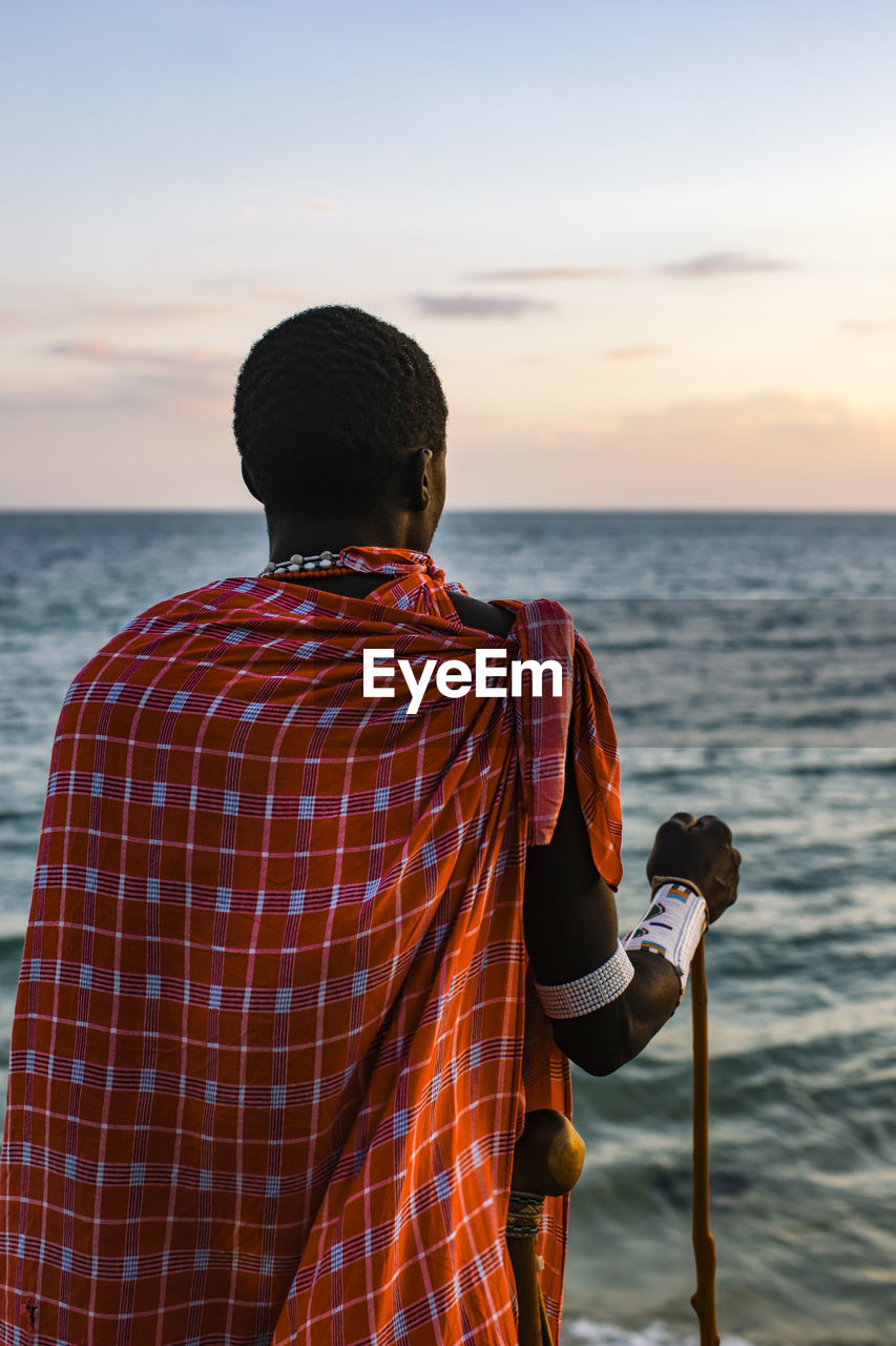 Maasai man on the beach