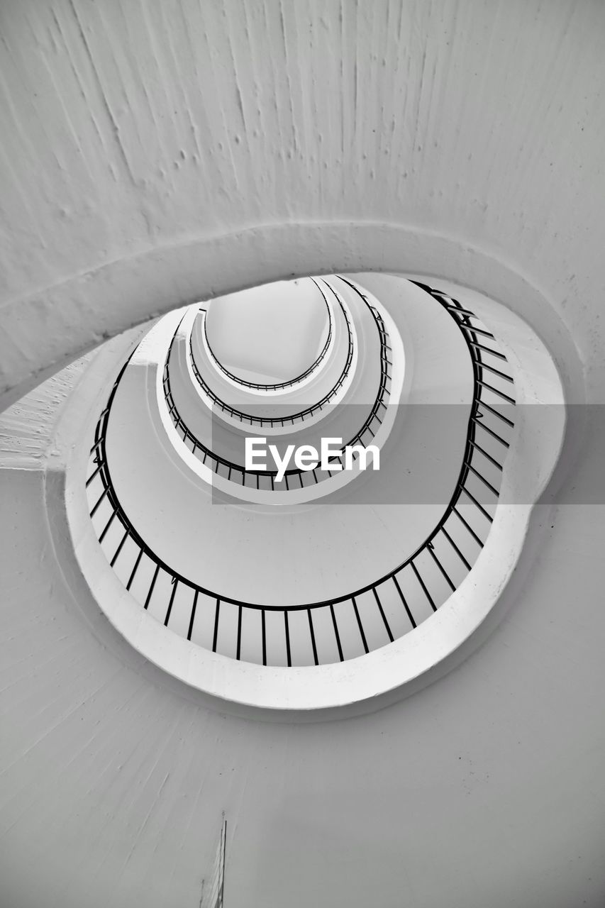 Low angle view of spiral staircase