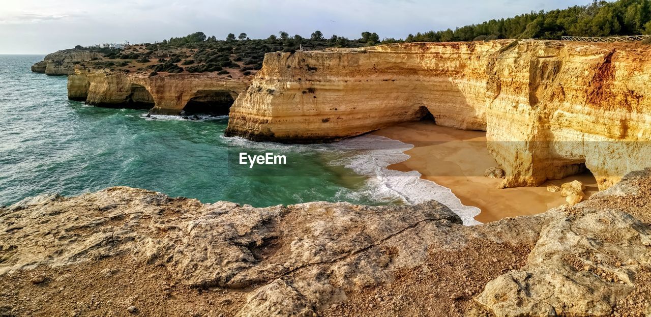 Rock formations at seaside