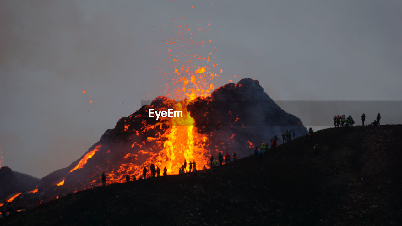 Volcanic eruption in mt fagradalsfjall, southwest iceland. the eruption began in march 2021.