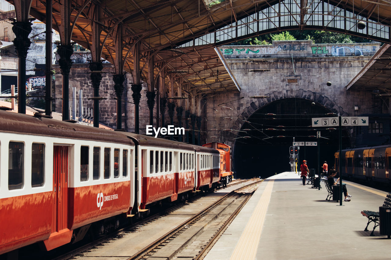 train on railroad station platform