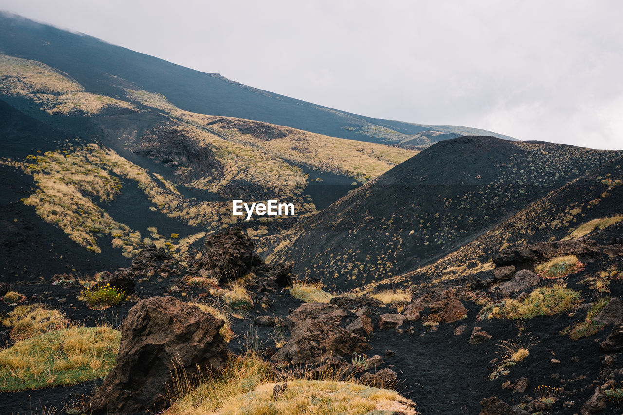 Scenic view of mountains against sky