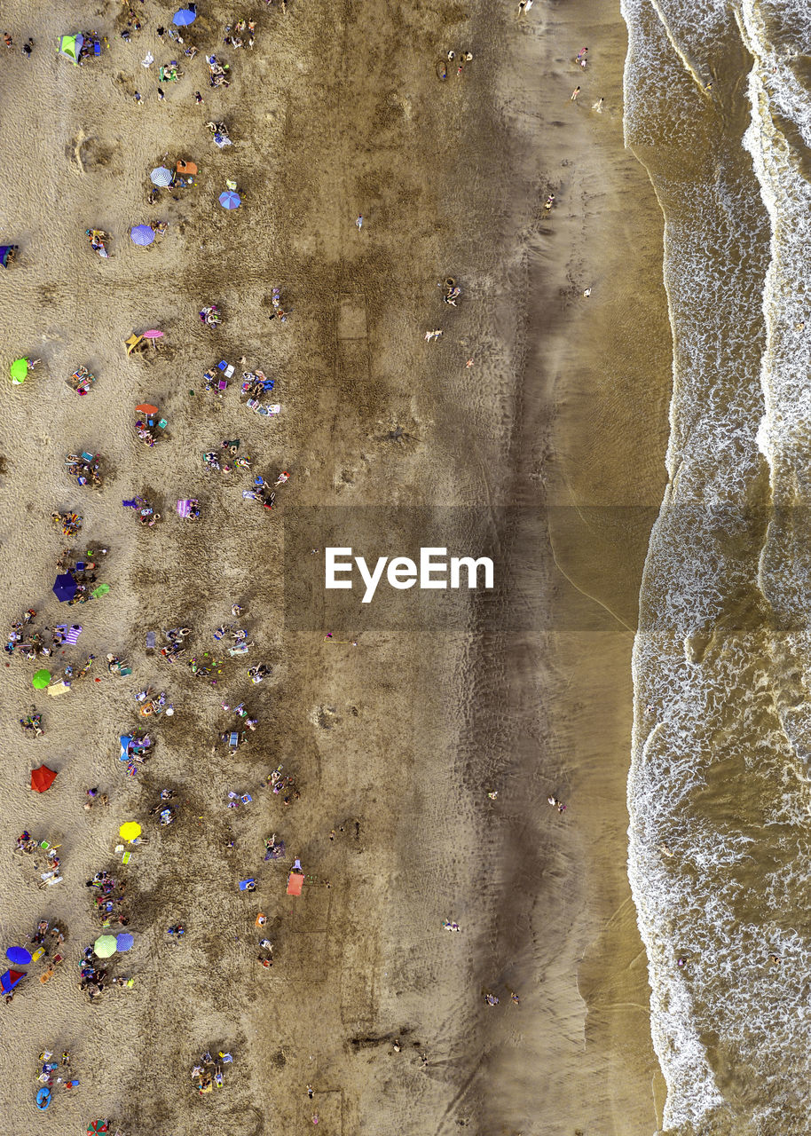 Aerial view of people at beach