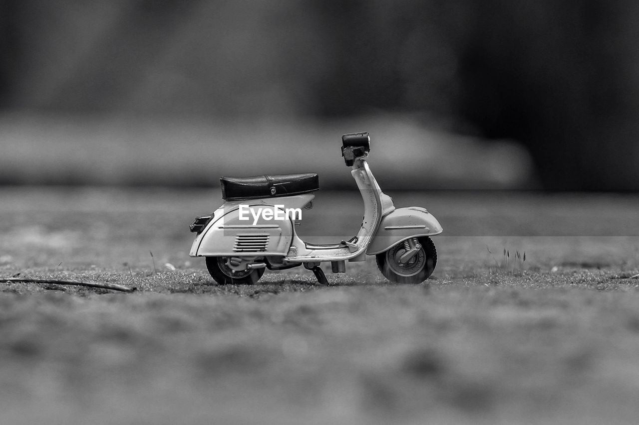 Close-up of toy motorcycle