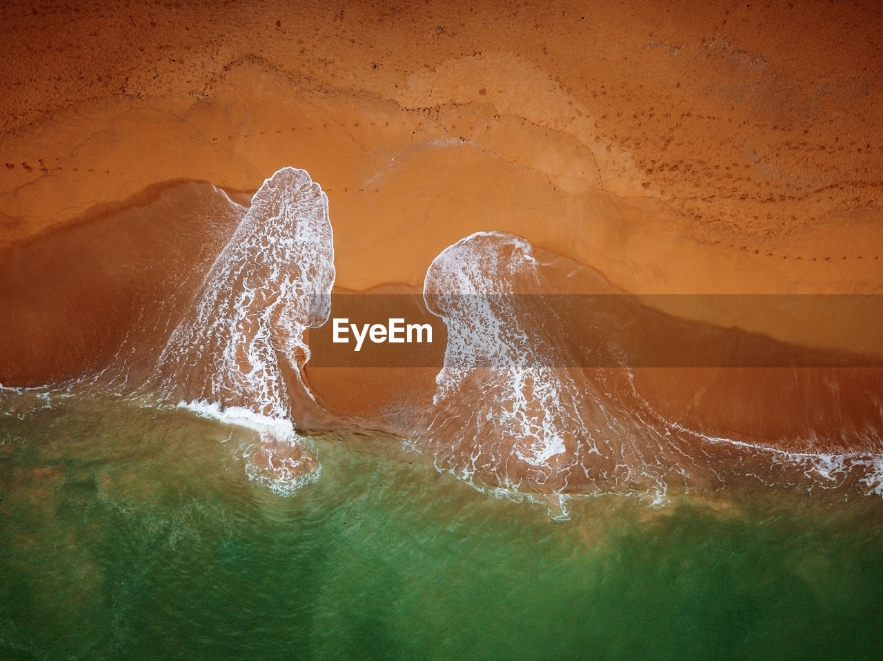 High angle view of sea shore