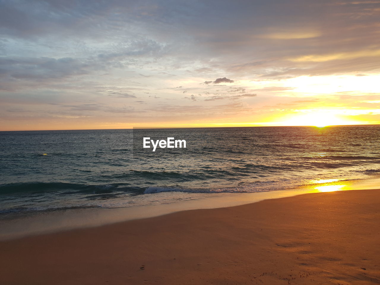 SCENIC VIEW OF SEA DURING SUNSET