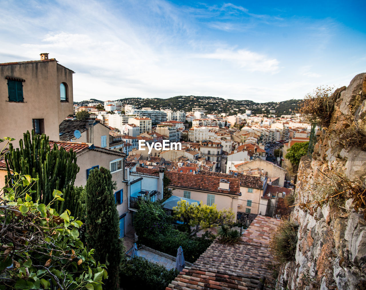 High angle view of townscape against sky