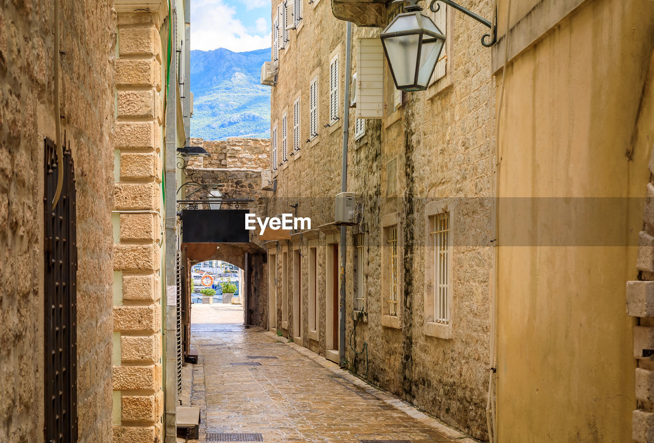 street amidst buildings in city