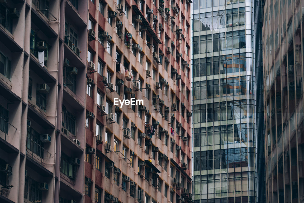 Low angle view of buildings in city