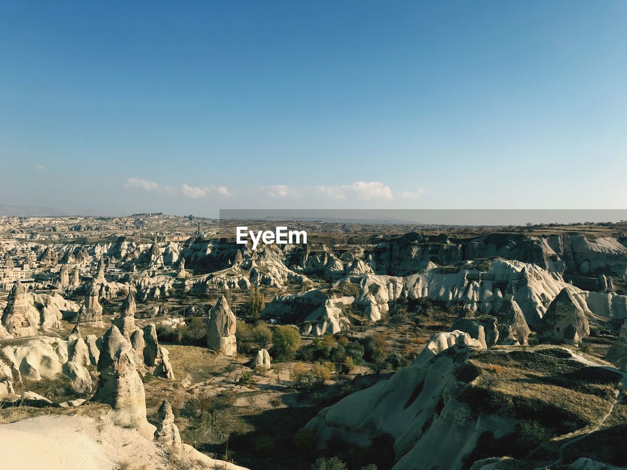 Aerial view of dramatic landscape against sky