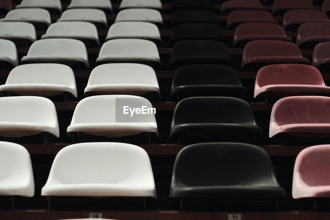 Full frame shot of empty chairs