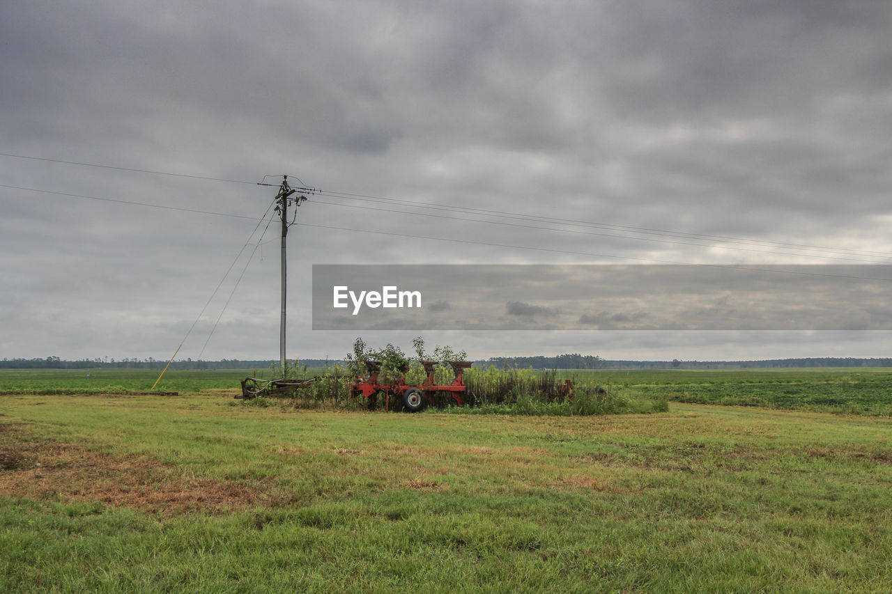 Scenic view of landscape against cloudy sky