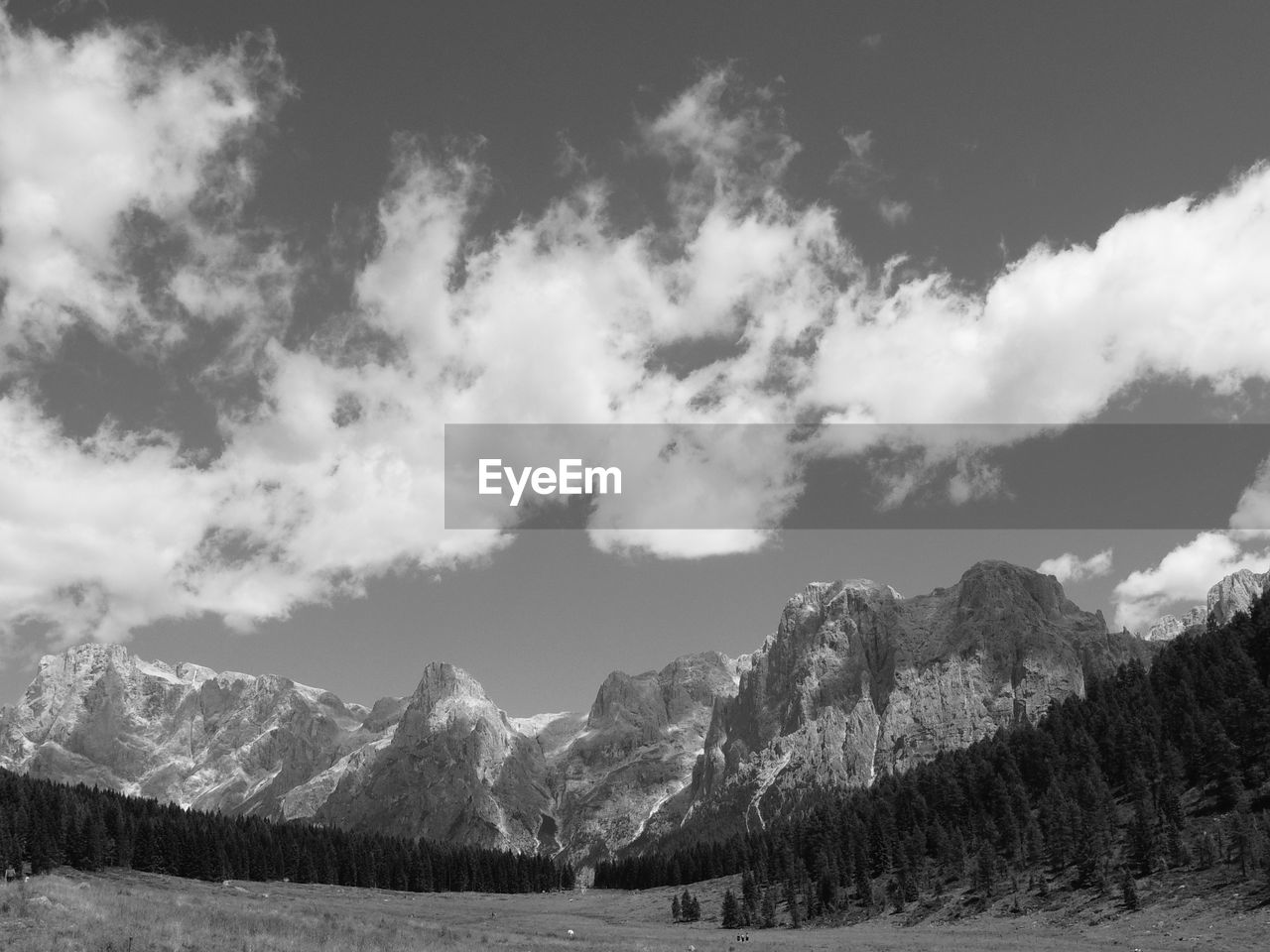 Scenic view of mountains against sky during winter