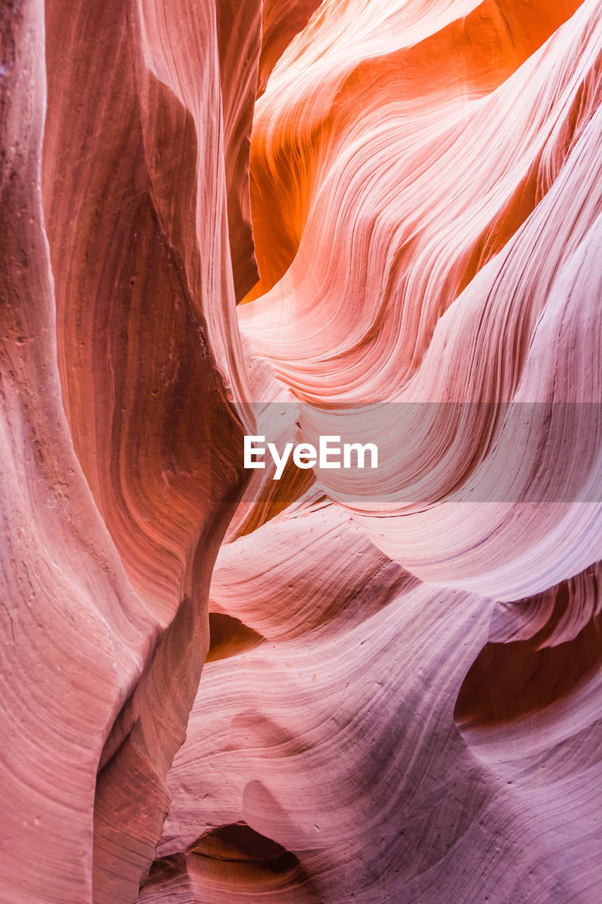 Low angle view of rock formations at antelope canyon