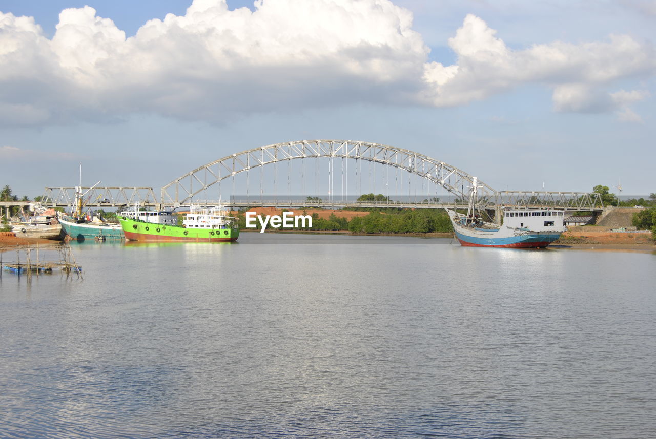 View of bridge over river against sky