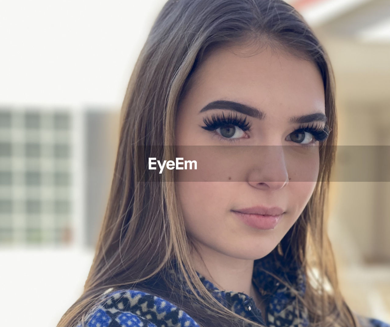 Close-up portrait of a beautiful young woman