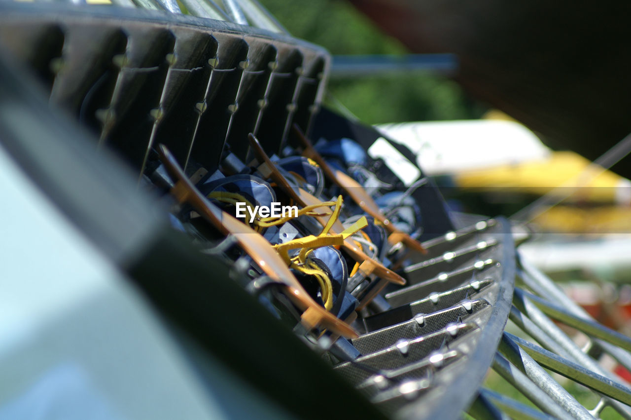 HIGH ANGLE VIEW OF METAL RAILING