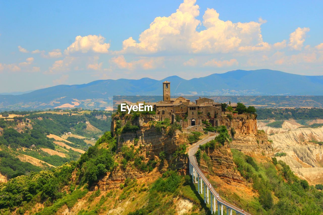 Scenic view of citiva di bagnoregio against sky