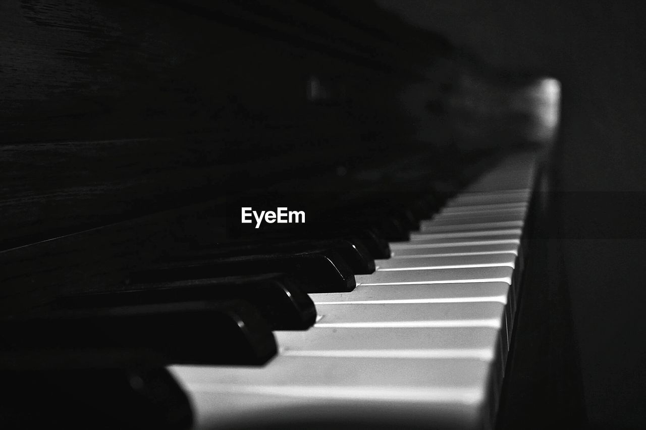 Close-up of piano keys