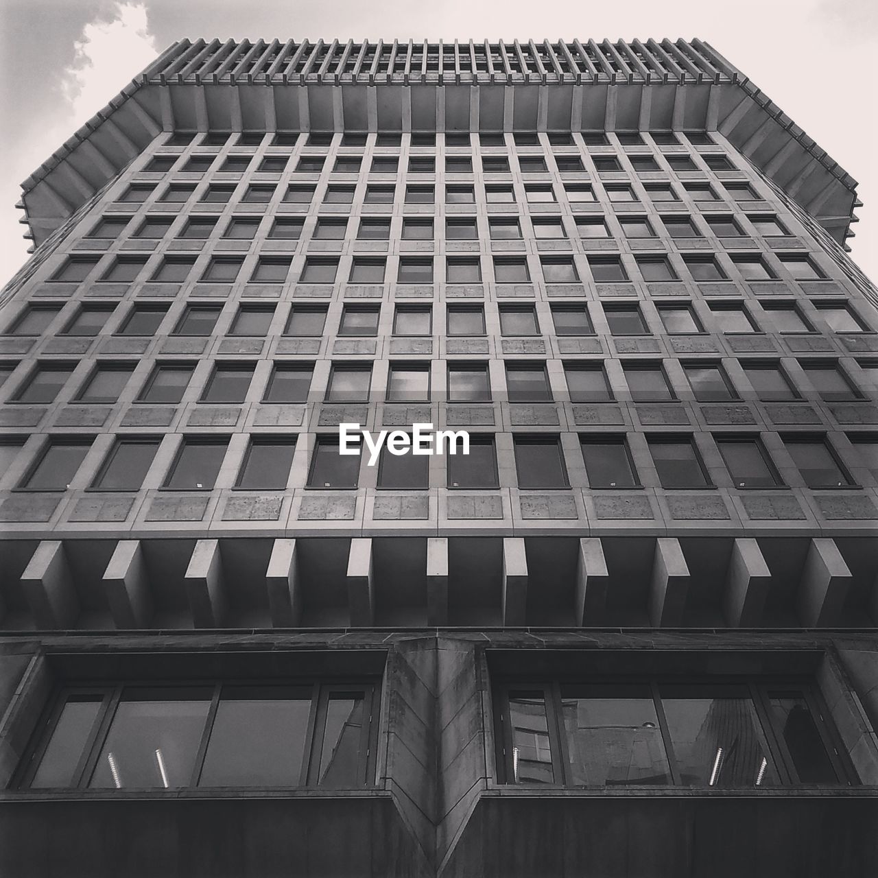 Low angle view of modern building against sky