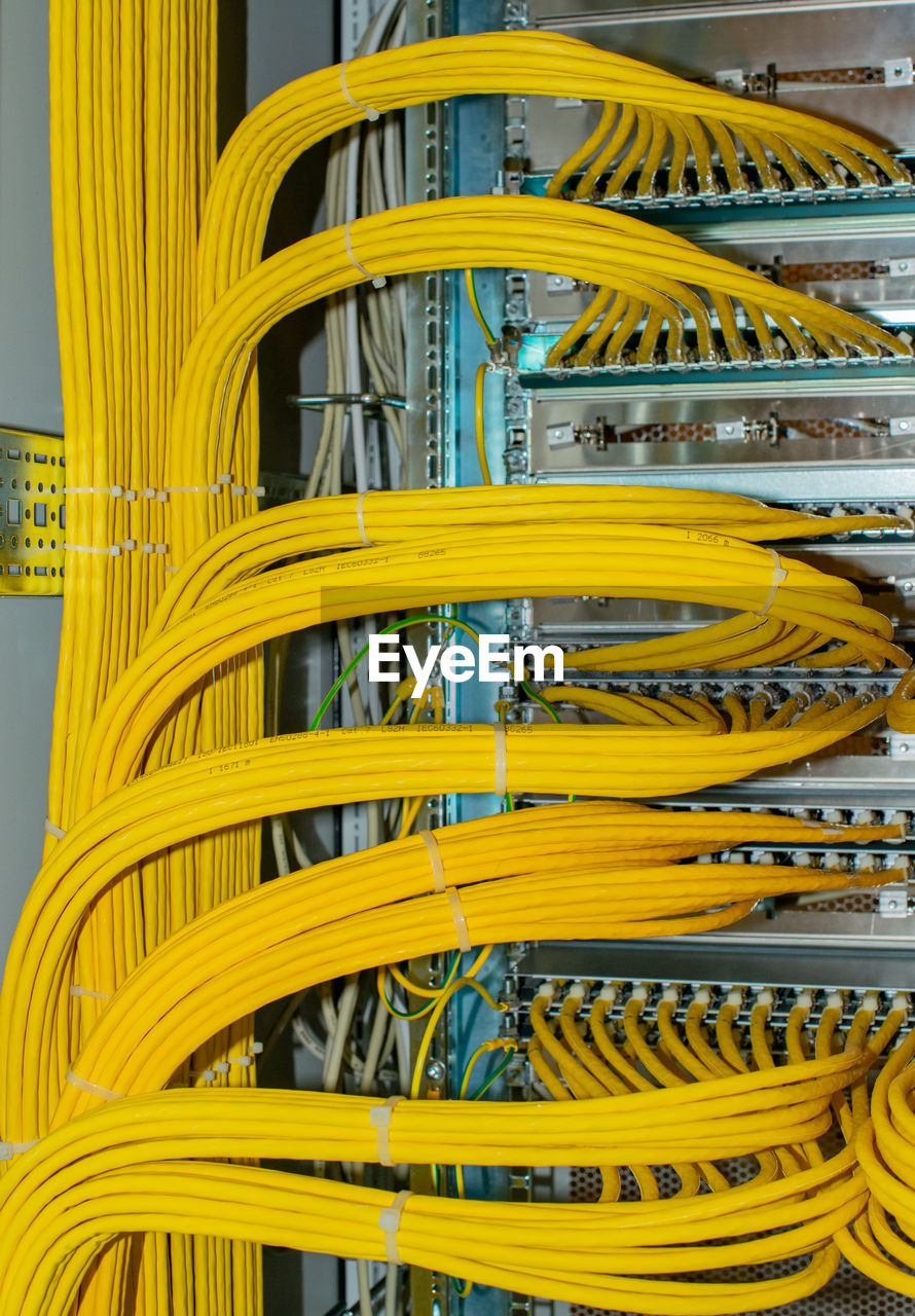 Network switch and network cable rj45 patch cable in a data center