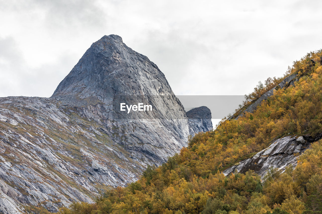 Low angle view of mountain against sky