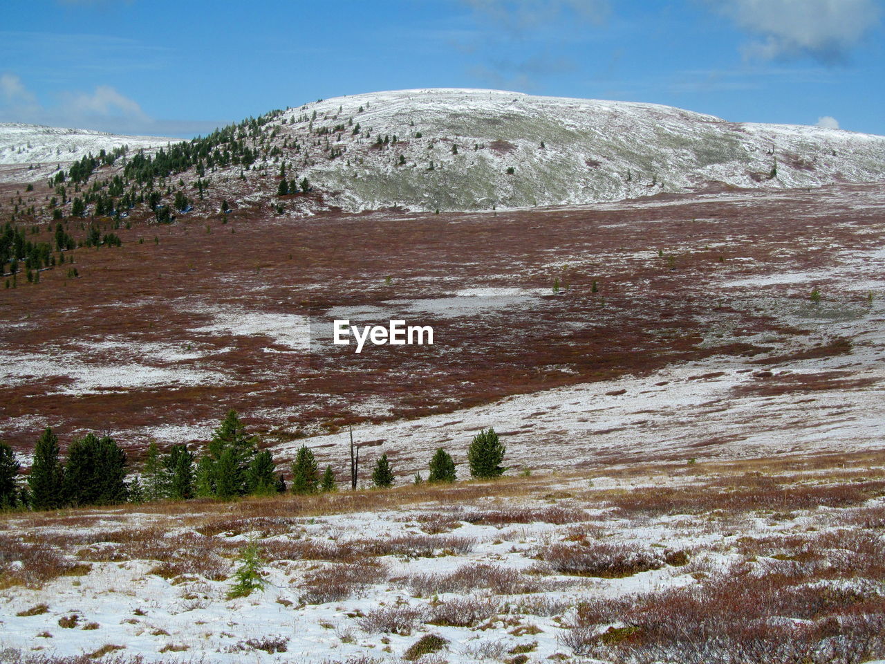 SCENIC VIEW OF SNOW COVERED LAND AGAINST SKY