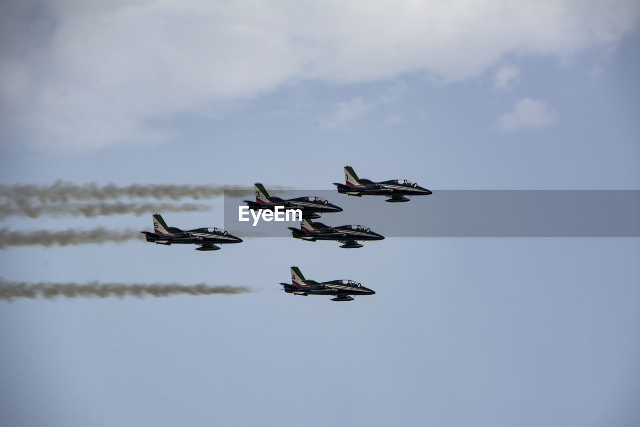 LOW ANGLE VIEW OF AIRPLANE FLYING IN SKY