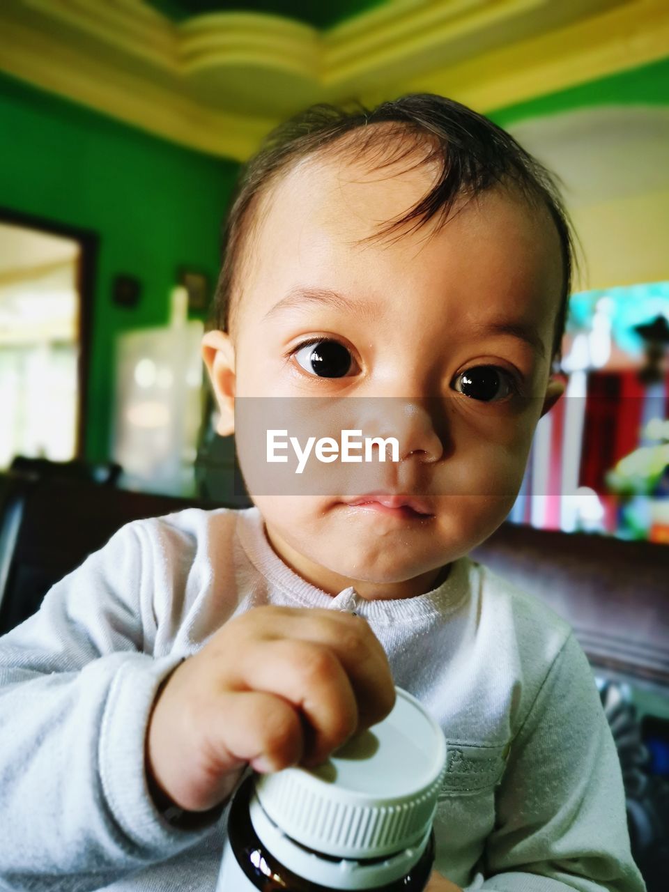 Close-up portrait of cute baby girl