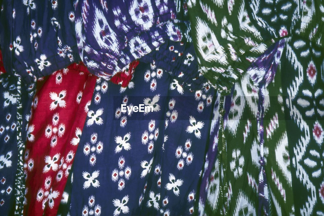 Full frame shot of colorful patterned textile