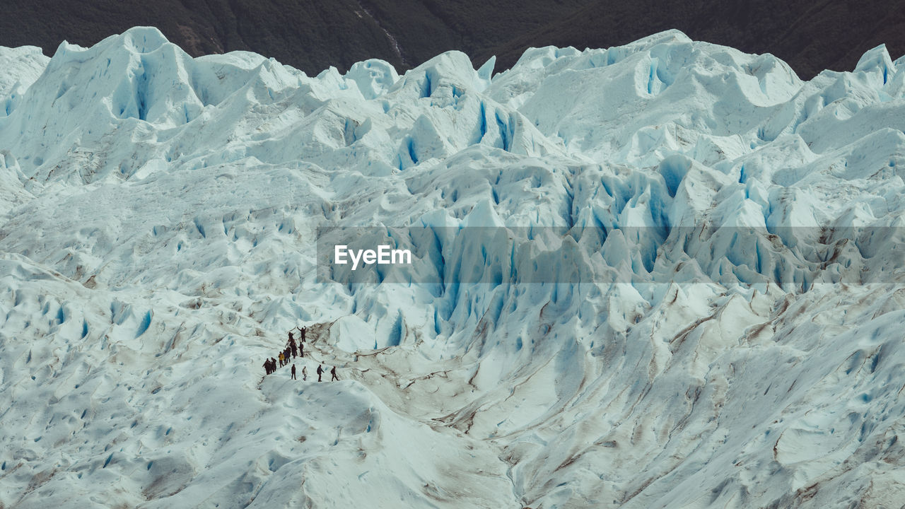 Aerial view of snowcapped mountains