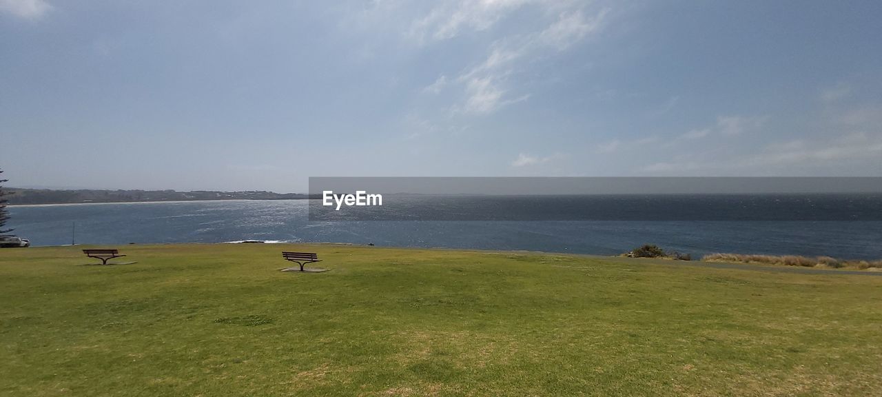 SCENIC VIEW OF SEA AND BEACH AGAINST SKY