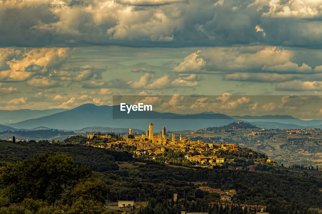 Scenic view of mountains against sky