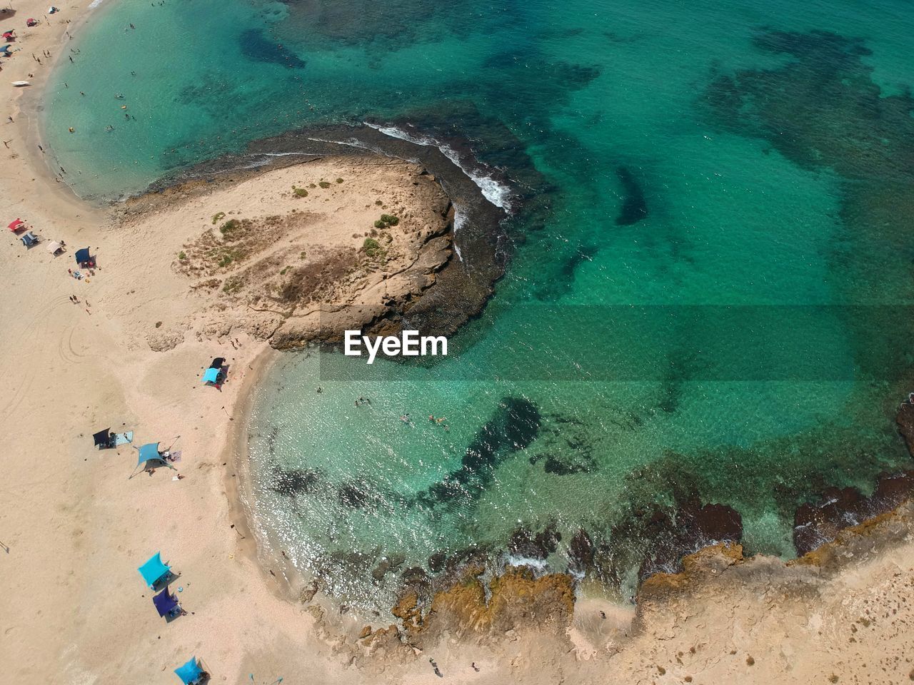 High angle view of a beach