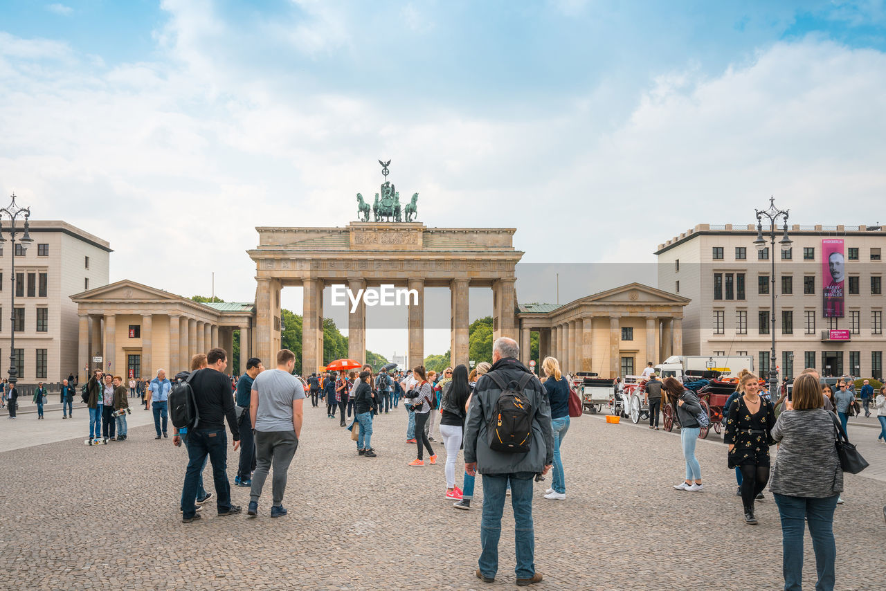 People against brandenburg gate