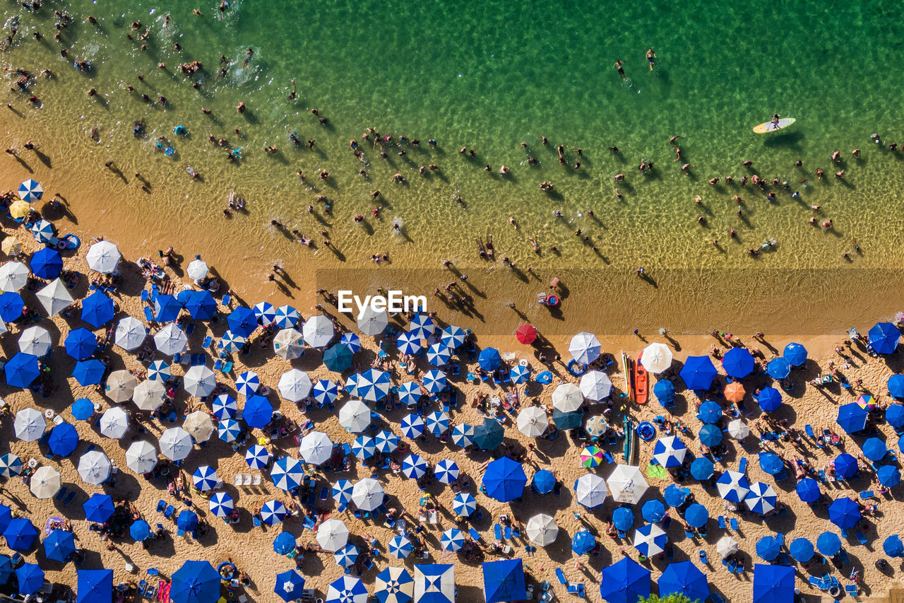 Aerial view of people at beach