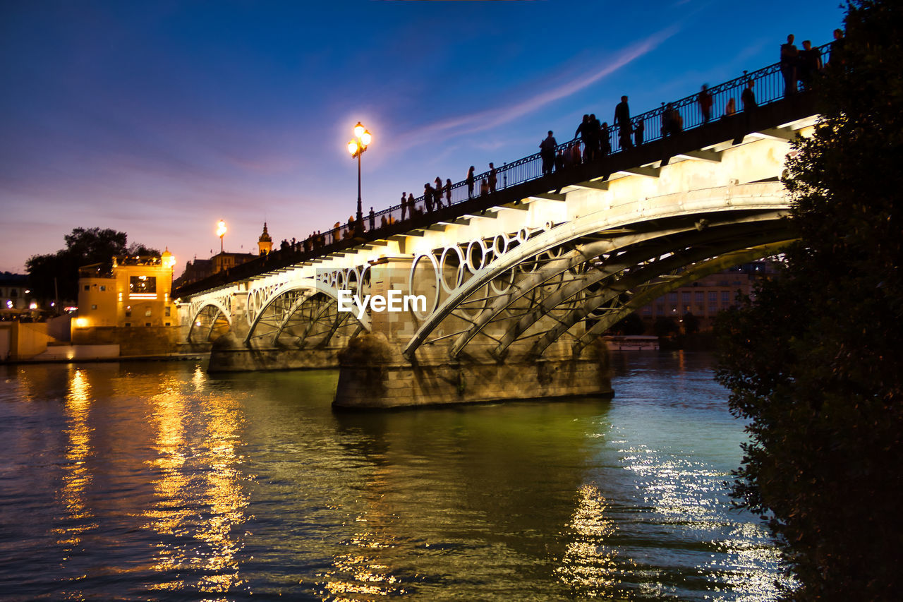 Arch bridge over river