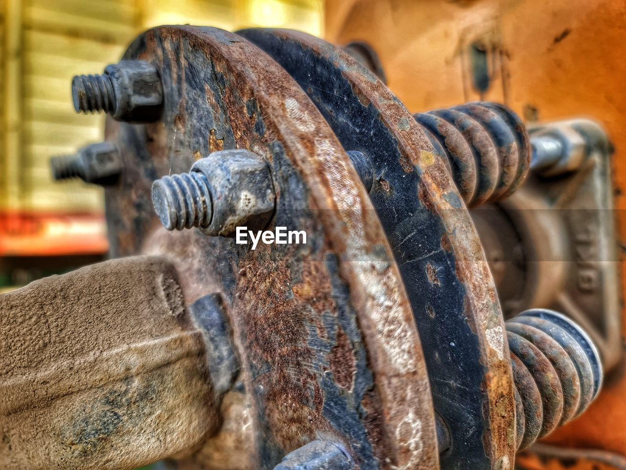 CLOSE-UP OF RUSTY MACHINE