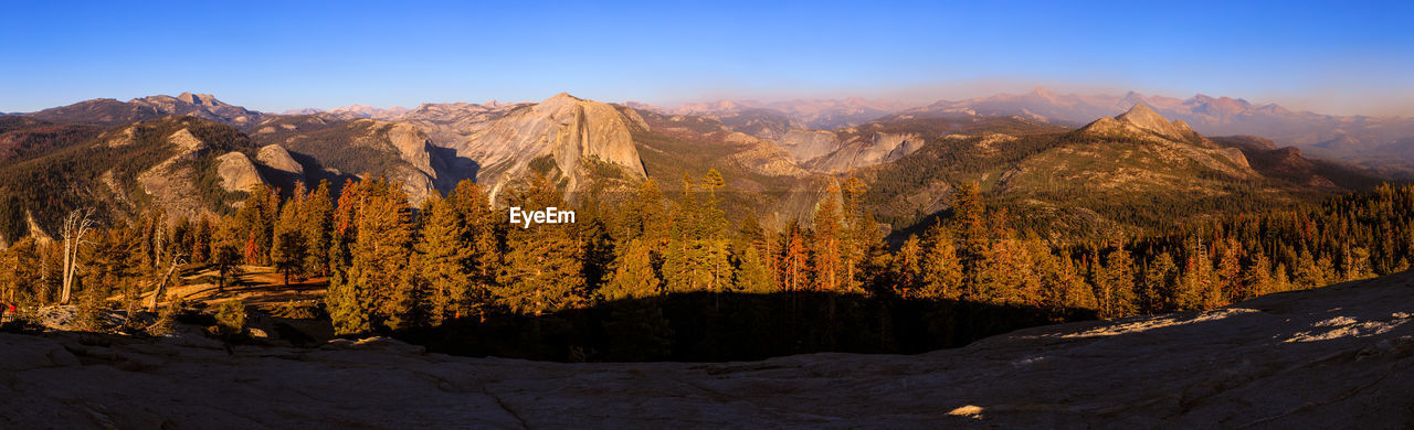 Scenic view of mountains against clear sky